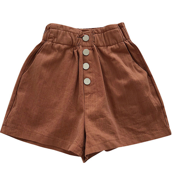 Sieviešu šorti ar elastīgu jostasvietu un pogām