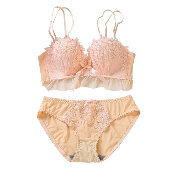 Nėriniuotas moteriškas apatinių komplektas iš dviejų dalių su dvigubomis petnešėlėmis