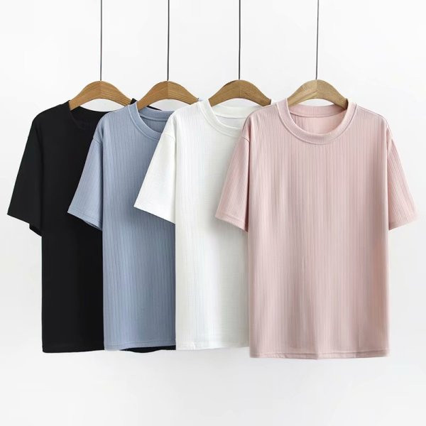 Tricou casual de dama cu decolteu oval si maneci scurte