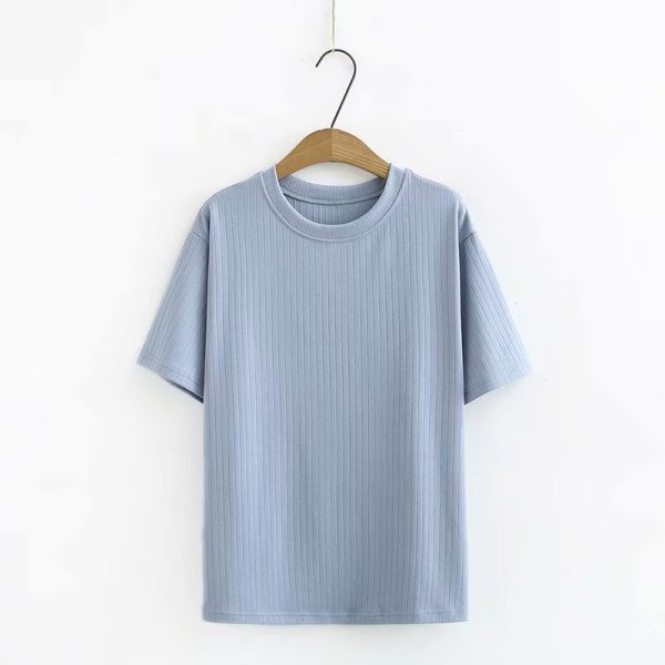 Tricou casual de dama cu decolteu oval si maneci scurte