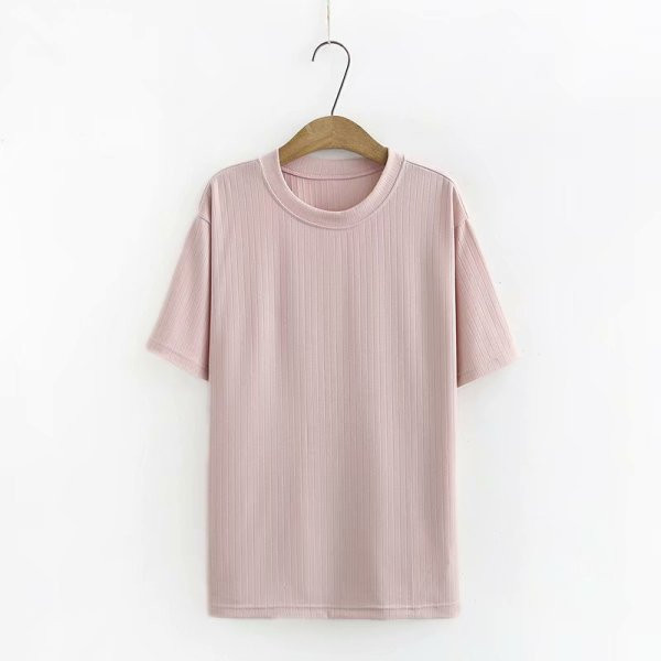 Tricou casual de dama cu decolteu oval si maneci scurte