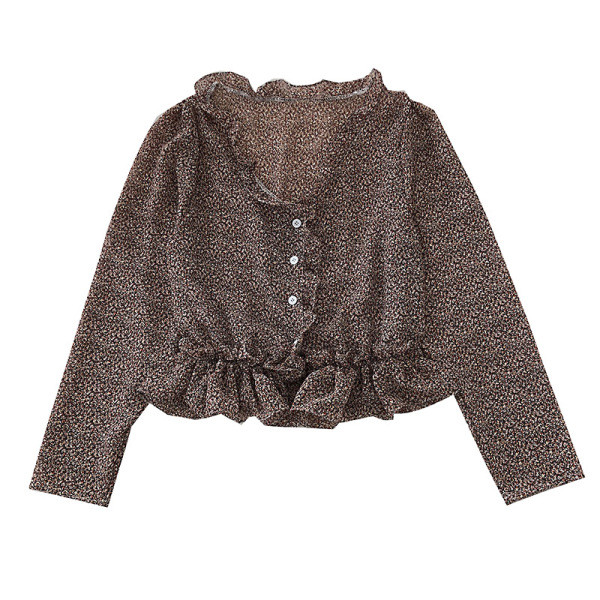 Cămașă modernă de damă cu bucle și decolteu spitz