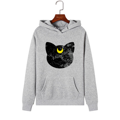 Női pulóver kapucnival és rátéttel