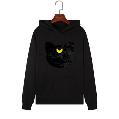 Női pulóver kapucnival és rátéttel