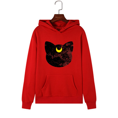 Női pulóver kapucnival és rátéttel