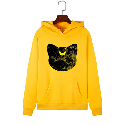 Női pulóver kapucnival és rátéttel