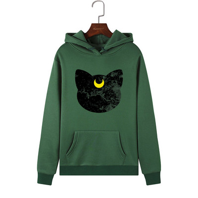 Női pulóver kapucnival és rátéttel