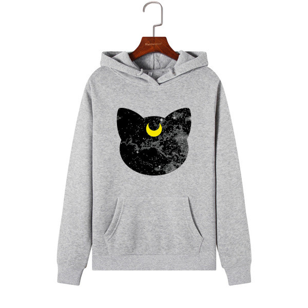 Női pulóver kapucnival és rátéttel