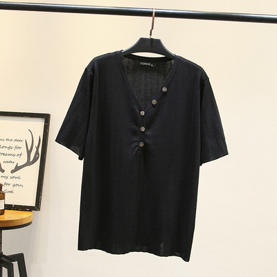 Alkalmi női póló rövid ujjal és gombokkal