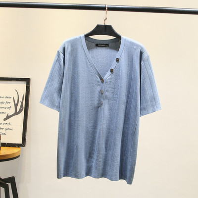 Alkalmi női póló rövid ujjal és gombokkal