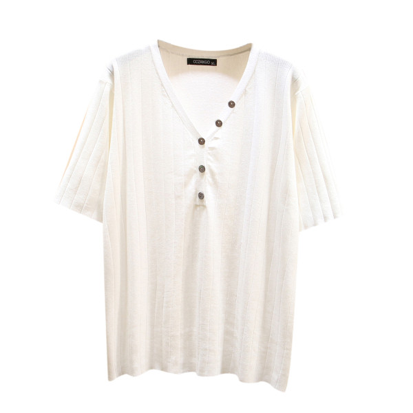 Alkalmi női póló rövid ujjal és gombokkal