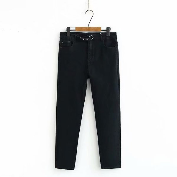 Alkalmi női hosszú farmernadrág alacsony derékkal és gombokkal