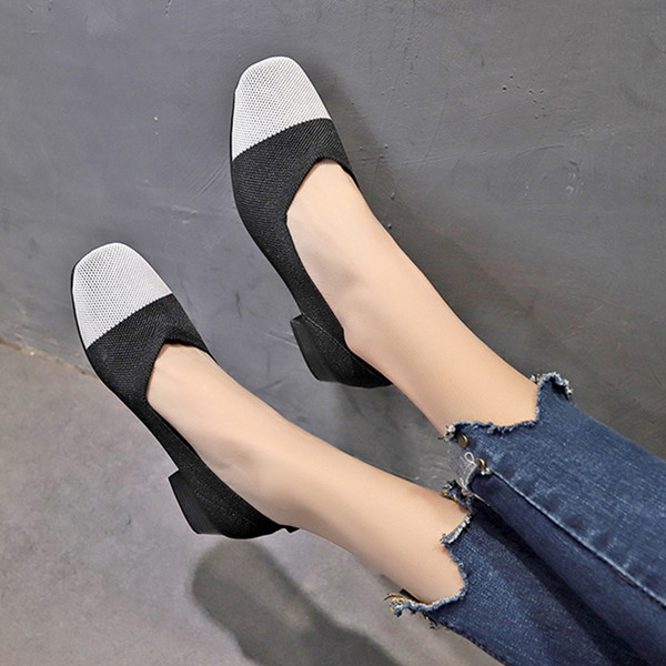 Női alkalmi cipő vastag alacsony sarkú