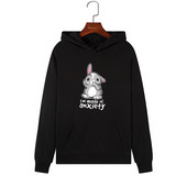 Modern női pulóver kapucnival és rátéttel