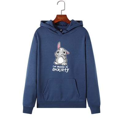 Modern női pulóver kapucnival és rátéttel