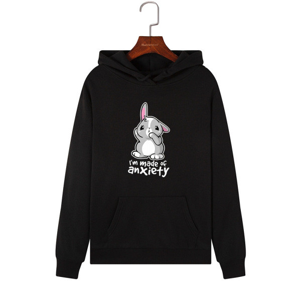 Modern női pulóver kapucnival és rátéttel