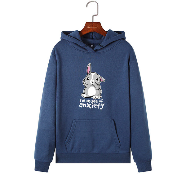 Modern női pulóver kapucnival és rátéttel