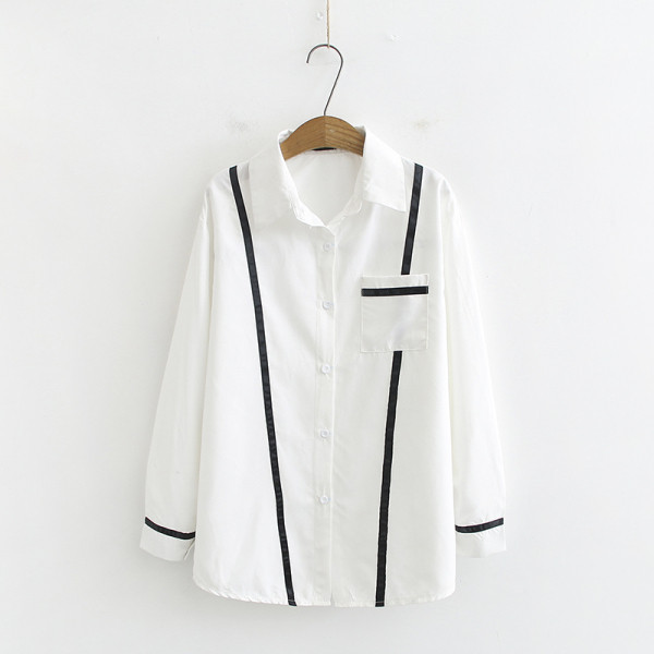 Moderna ženska košulja s klasičnim ovratnikom i džepom