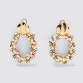 Kerek női fülbevaló gyöngyből és kövekből