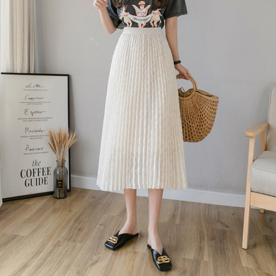 Fekete női redős szoknya magas derékkal