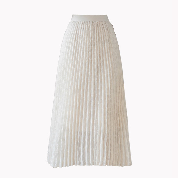 Fekete női redős szoknya magas derékkal