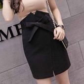 Fusta de dama eleganta cu panglica - talie inalta