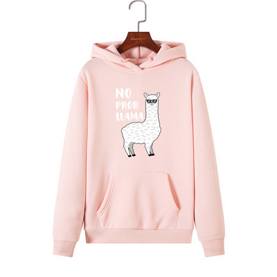 Svakodnevna ženska majica s aplikacijom, dugim rukavima i kapuljačom