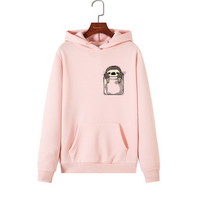 Modern női pulóver rátéttel és kapucnival