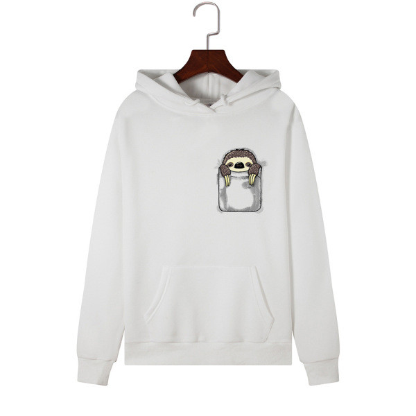 Modern női pulóver rátéttel és kapucnival