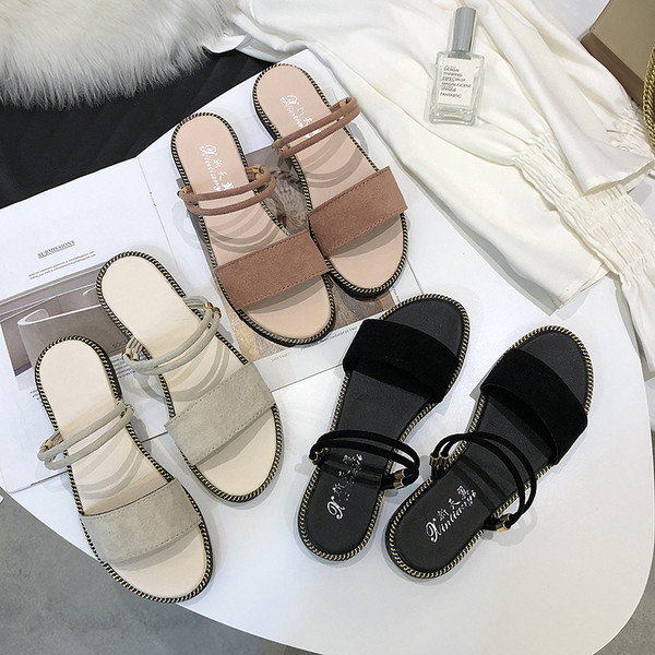 Ženske casual sandale od eko brušene kože