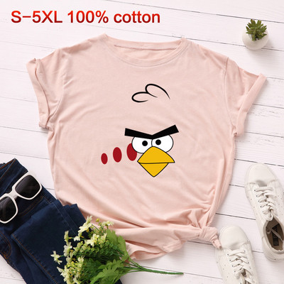 Sieviešu ikdienas t-krekls ar krāsainu aplikāciju un ovālu kakla izgriezumu