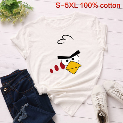 Sieviešu ikdienas t-krekls ar krāsainu aplikāciju un ovālu kakla izgriezumu