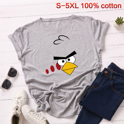 Sieviešu ikdienas t-krekls ar krāsainu aplikāciju un ovālu kakla izgriezumu