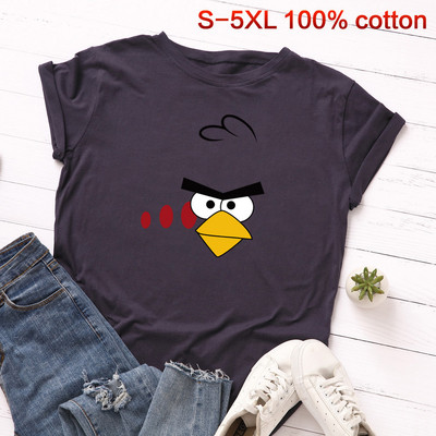 Sieviešu ikdienas t-krekls ar krāsainu aplikāciju un ovālu kakla izgriezumu