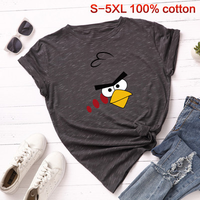 Sieviešu ikdienas t-krekls ar krāsainu aplikāciju un ovālu kakla izgriezumu