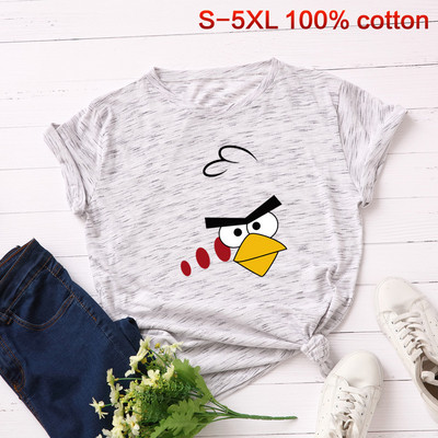 Sieviešu ikdienas t-krekls ar krāsainu aplikāciju un ovālu kakla izgriezumu