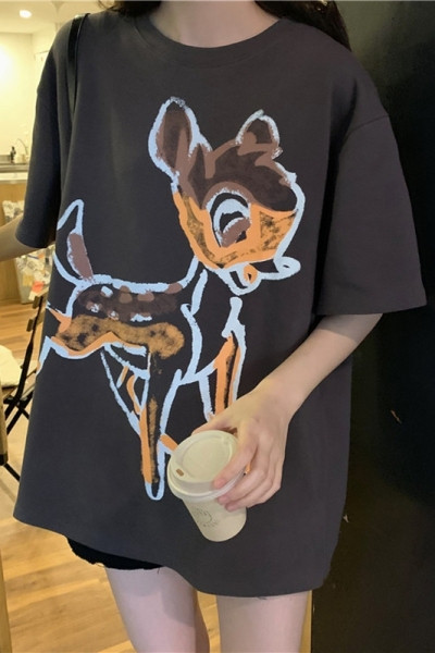 Széles női póló ovális nyakkivágással és rátéttel