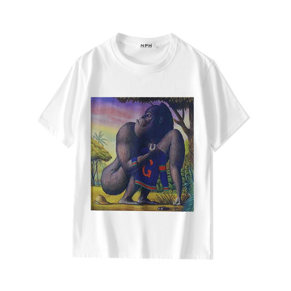 Uue mudeli lühikeste varrukate ja aplikatsiooniga unisex t-särk