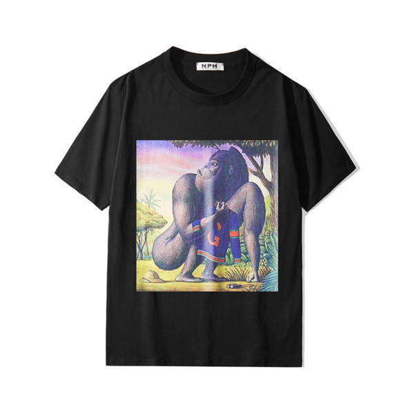 Uue mudeli lühikeste varrukate ja aplikatsiooniga unisex t-särk