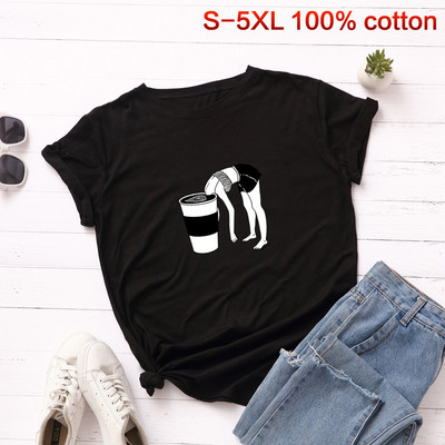 Tricou casual dama cu imprimeu si maneci scurte