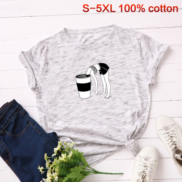 Tricou casual dama cu imprimeu si maneci scurte