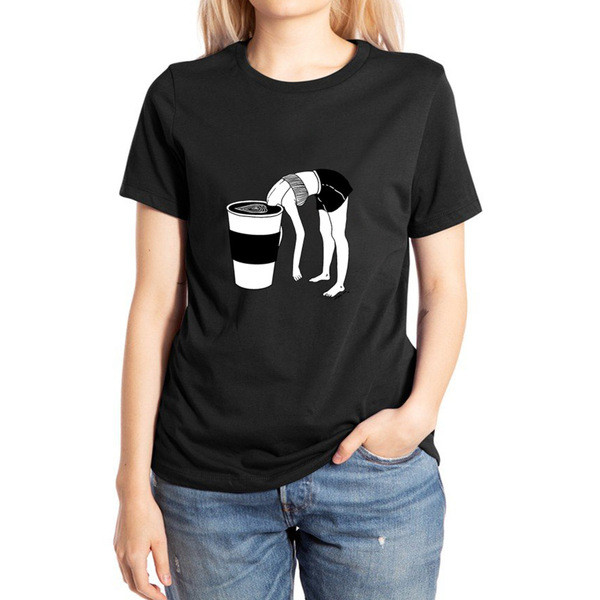 Tricou casual dama cu imprimeu si maneci scurte