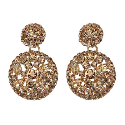 Apaļi sieviešu auskari ar akmeņiem