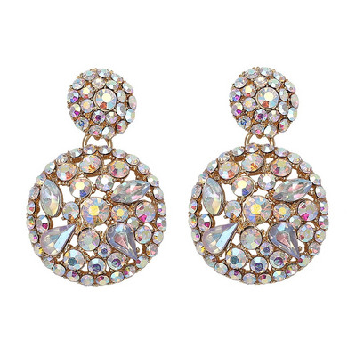 Apaļi sieviešu auskari ar akmeņiem