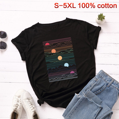 Ženska ležerna majica kratkih rukava s aplikacijama u boji i kratkim rukavima