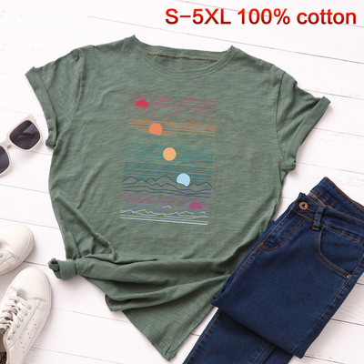 Ženska ležerna majica kratkih rukava s aplikacijama u boji i kratkim rukavima