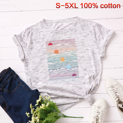 Ženska ležerna majica kratkih rukava s aplikacijama u boji i kratkim rukavima