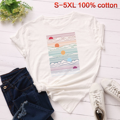 Ženska ležerna majica kratkih rukava s aplikacijama u boji i kratkim rukavima