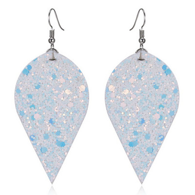 Cercei de dama in forma de frunza cu paiete