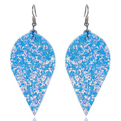 Cercei de dama in forma de frunza cu paiete